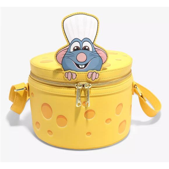 Loungefly Accessories - Loungefly Disney Pixar Ratatouille Cheese Wheel Strawberry Scented Crossbody Bag